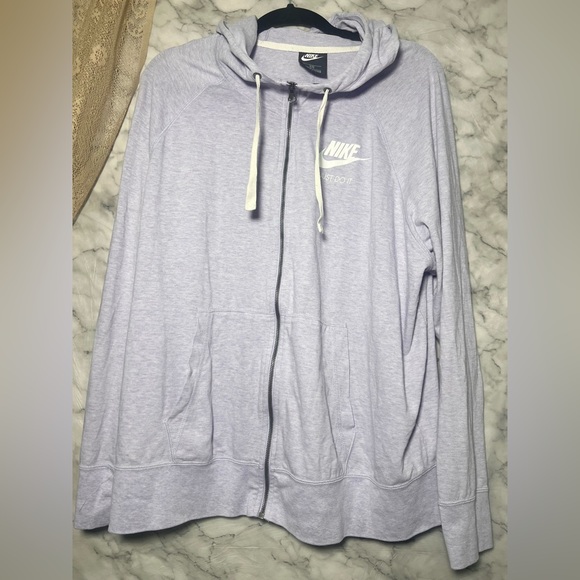 2XL Nike Lavender Lilac Lightweight Zip Up Spring Everyday Hoodie Athleisure - Picture 3 of 6